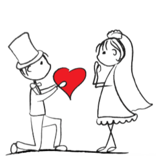 Cartoon lovers proposal