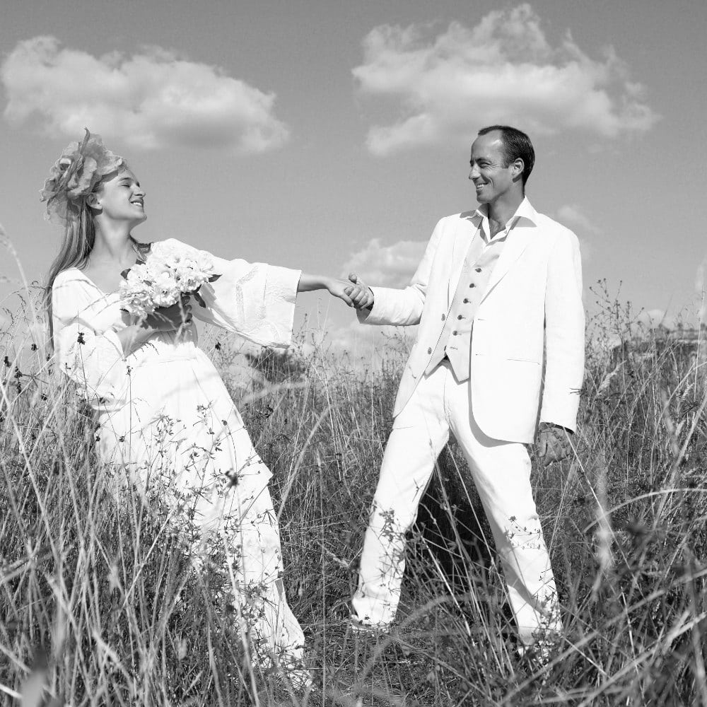 Married couple in a field